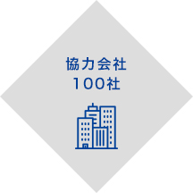 国内・海外合わせて100社以上のネットワーク